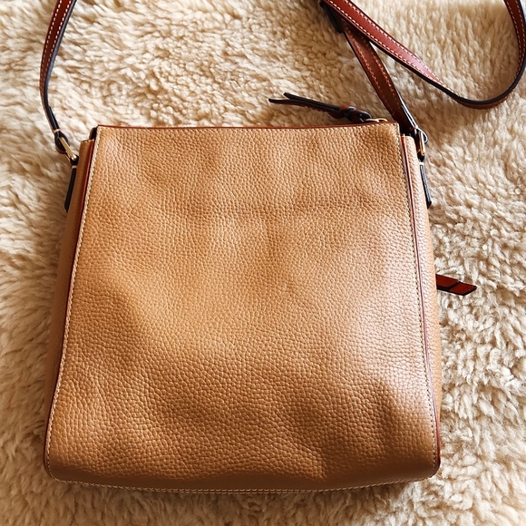 Gorgeous NWOT Dooney & Bourke Triple Zip Carmel Leather Messenger Bag 🤎🧡 - Picture 6 of 16
